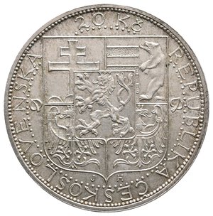 reverse: CECOSLOVACCHIA - 20 Korun Masarik argento 1937