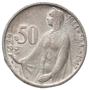 obverse: CECOSLOVACCHIA - 50 Korun  argento 1947