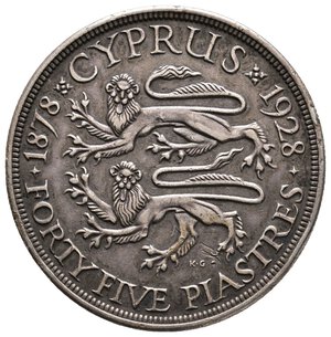obverse: CIPRO - George V - 45 Piastres argento  1928