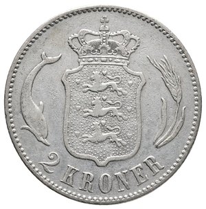 obverse: DANIMARCA - 2 Kroner argento 1876