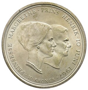 obverse: DANIMARCA - 10 Kroner argento 1967