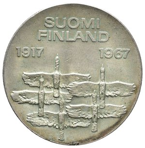reverse: FINLANDIA - 1 Markkaa argento 1967