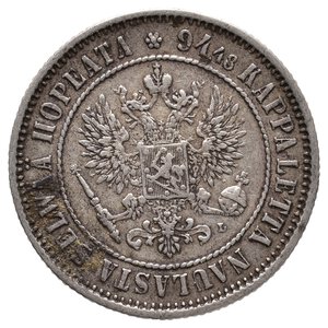 reverse: FINLANDIA -Dominio Russo -  1 Markkaa argento 1892
