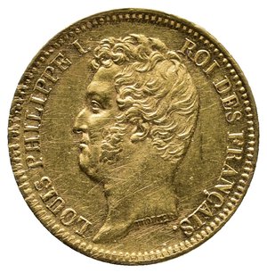 reverse: FRANCIA - Louis Philippe - 20 Francs oro 1831 A Bordo in Rilievo