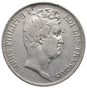 reverse: FRANCIA - Louis Philippe - 5 Francs argento 1831 B Bordo Incuso