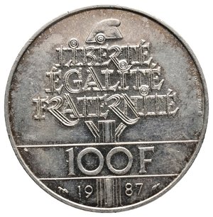 reverse: FRANCIA - 100 Francs argento 1987 La Fayette
