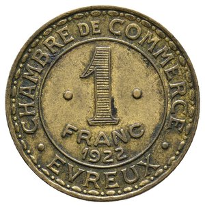 reverse: FRANCIA - Chambre de commerce Evreux - 1 Franc 1922