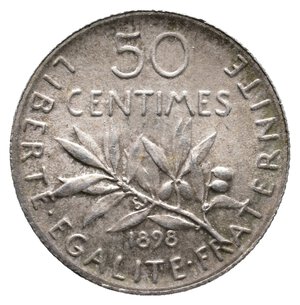 obverse: FRANCIA - 50 Centimes argento 1898 FDC
