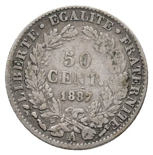 obverse: FRANCIA - 50 Centimes argento 1887 A