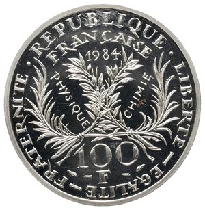 reverse: FRANCIA - 100 francs Marie Curie  argento 1984 PROOF