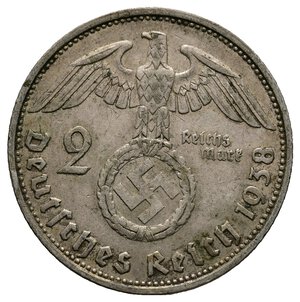 obverse: GERMANIA  - 2 Reichmark argento 1938 G
