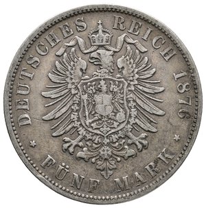 reverse: GERMANIA - Wuerttemberg - Karl - 5 Mark argento 1876