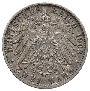 reverse: GERMANIA - Wuerttemberg - Wilhelm II - 2 Mark argento 1903