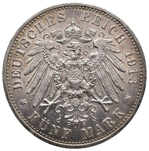 obverse: GERMANIA - Prussia - Wilhelm II - 5 Mark argento 1913 FDC