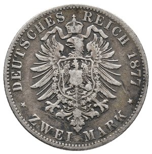 obverse: GERMANIA - Prussia - Wilhelm - 2 Mark argento 1877