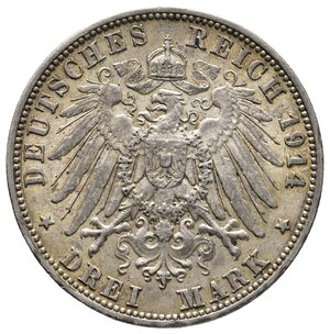 obverse: GERMANIA - Wuerttemberg - Wilhelm II - 3 Mark argento 1914