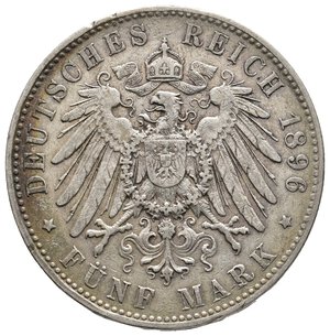 obverse: GERMANIA - Hamburg -  5 Mark argento 1896