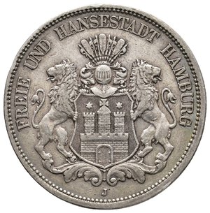 reverse: GERMANIA - Hamburg -  5 Mark argento 1896