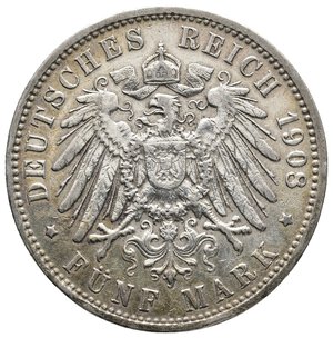 reverse: GERMANIA - Hamburg -  5 Mark argento 1908