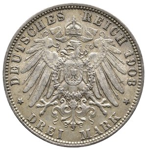 obverse: GERMANIA - Hamburg - 3 Mark argento 1908