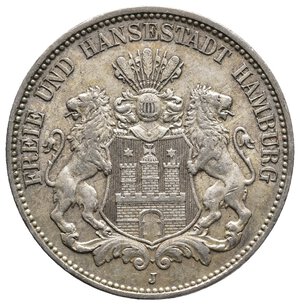 reverse: GERMANIA - Hamburg - 3 Mark argento 1908