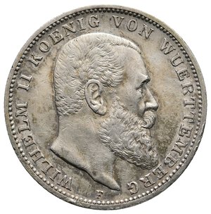 obverse: GERMANIA - Wuerttemberg - Wilhelm II - 3 Mark argento 1909