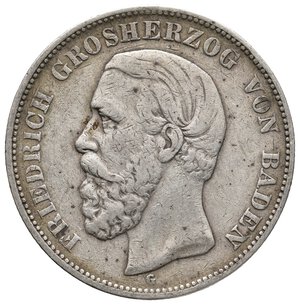 obverse: GERMANIA -BADEN - Friedrich - 5 Mark argento 1876