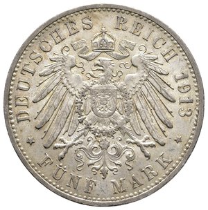 reverse: GERMANIA -BADEN - Friedrich II - 5 Mark argento 1913 ECCELSA