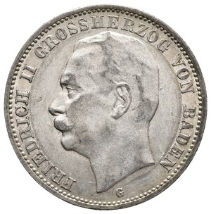 obverse: GERMANIA -BADEN - Friedrich II - 3 Mark argento 1911
