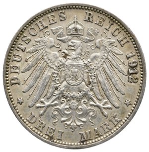 reverse: GERMANIA -BADEN - Friedrich II - 3 Mark argento 1912