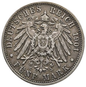 reverse: GERMANIA -BAYERN - Otto - 5 Mark argento 1901