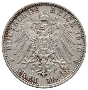 reverse: GERMANIA -BAYERN - Otto - 3 Mark argento 1910