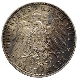 reverse: GERMANIA -BAYERN - Otto - 3 Mark argento 1911