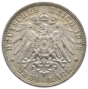 reverse: GERMANIA -BAYERN - Otto - 3 Mark argento 1912 FDC QFDC