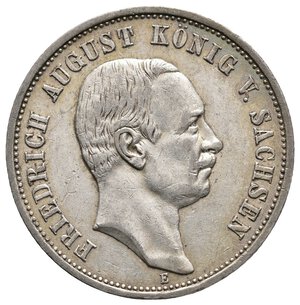 obverse: GERMANIA - SACHSEN - Friedrich August - 3 Mark argento 1909
