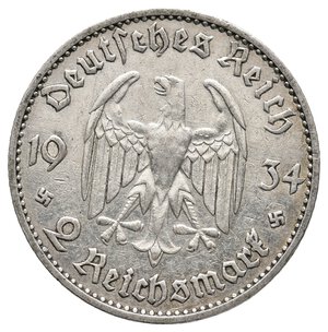 reverse: GERMANIA - 2 Reichmark argento 1933 F