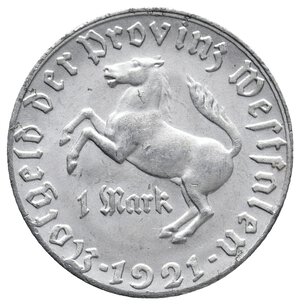 obverse: GERMANIA - Westfalia - 1 Mark 1921