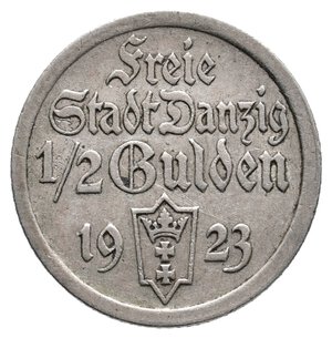 obverse: GERMANIA - DANZICA - 1/2 Gulden argento 1923
