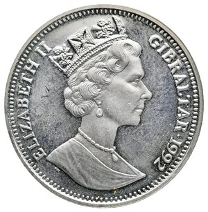 reverse: GIBILTERRA - 10 Pounds argento 1992