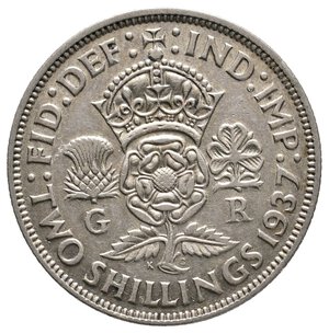 obverse: GRAN BRETAGNA - George VI - 2 Shillings argento 1937
