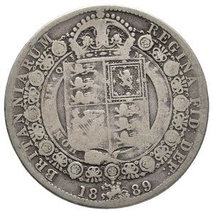 obverse: GRAN BRETAGNA - Victoria queen - Half Crown argento 1889