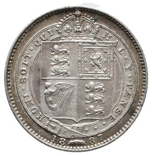 obverse: GRAN BRETAGNA - Victoria queen - Shilling argento 1887