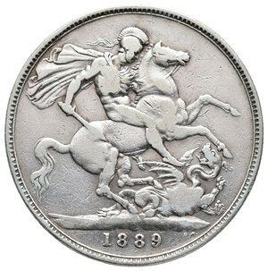 obverse: GRAN BRETAGNA - Victoria queen - Crown argento 1889