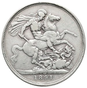 obverse: GRAN BRETAGNA - Victoria queen - Crown argento 1891
