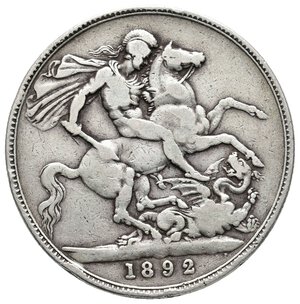 obverse: GRAN BRETAGNA - Victoria queen - Crown argento 1892