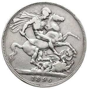 obverse: GRAN BRETAGNA - Victoria queen - Crown argento 1896