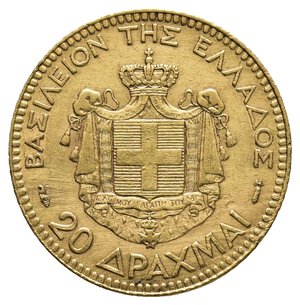 reverse: GRECIA - 20 Dracme oro 1884 tracce pulizia