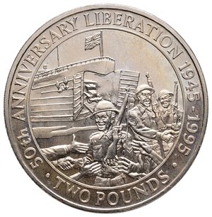 obverse: GUERNSEY - 2 Pounds 50° Anniversario Liberazione 1995