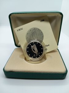 reverse: IRLANDA - 5 Ecu argento 1990 PROOF  - Confezione originale
