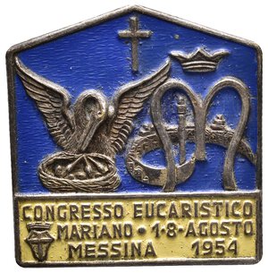 obverse: Spilla Congresso eucaristico Messina 1954